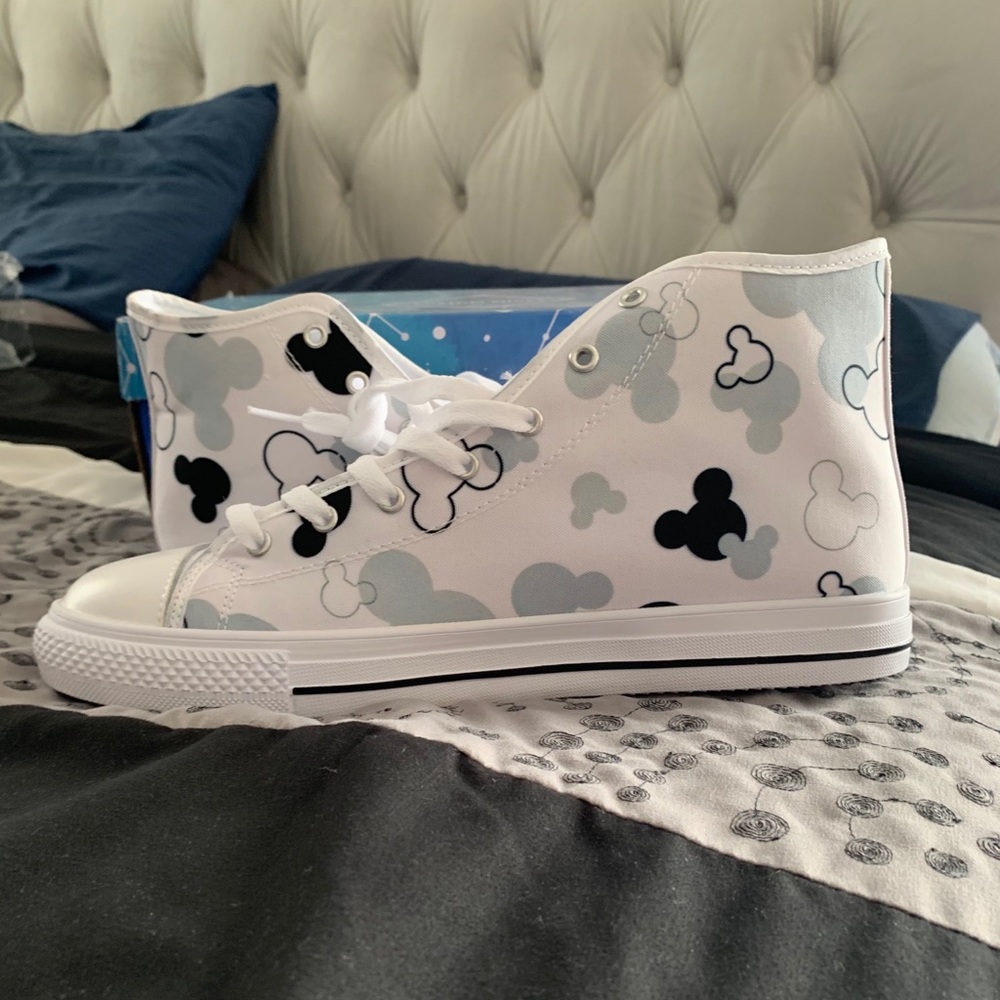 Custom high top Mickey Mouse Sneakers.